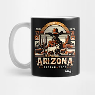 Desert Wrangler: Arizona's Cowboy Charm - American Vintage Retro style USA State Mug